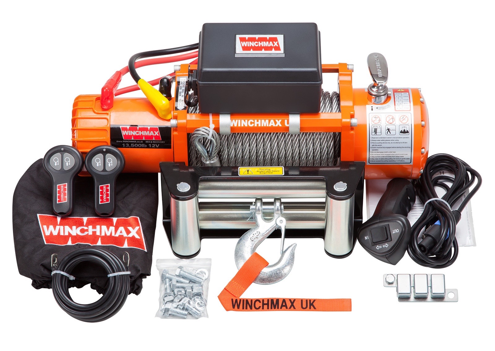 WINCHMAX 13500LB 12V ELECTRIC STEEL CABLE WINCH WITH WIRELESS REMOTES