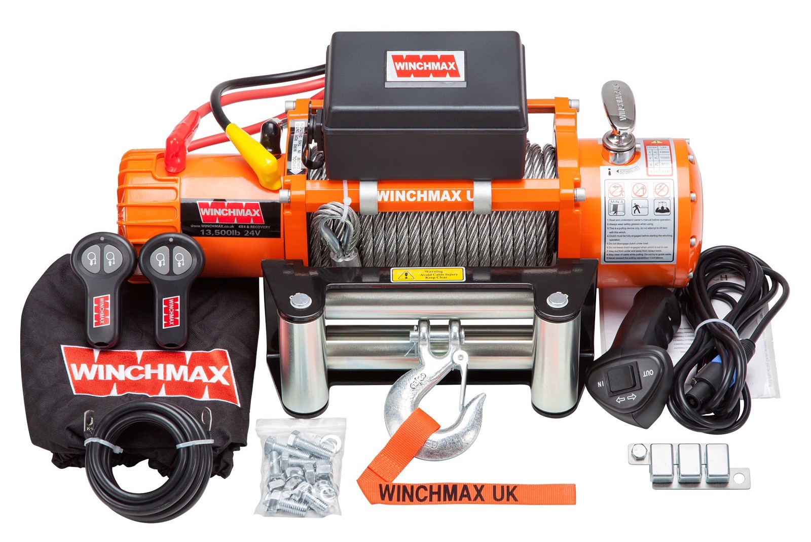 WINCHMAX 24V 13500LB STEEL CABLE RECOVERY WINCH 